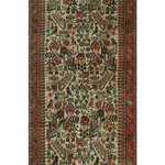 Noori Rug - Fine Vintage Distressed Waeringa Ivory Runner - This hand-knotted rug's intricate traditional design really comes to life in this mix of vivid, high-contrast hues. Intentional distressing adds vintage-inspired appeal. Because of each rug's handmade nature, no two are exactly alike, and quantities are limited.