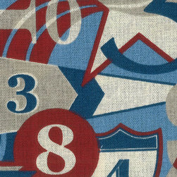 ROTH & TOMPKINS TEXTILES - Varsity Fabric, Americana, 54''x36'' - Upholstery Fabric