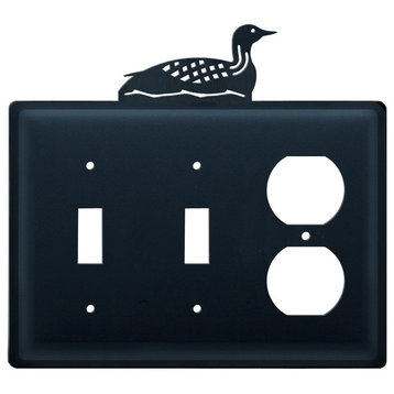 Double Switch and Single Outlet Cover, Loon