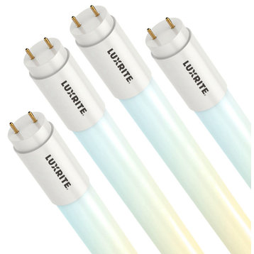 Luxrite 4FT T8 LED Tube Lights 5CCT Type B Up to 2250LM UL DLC 4-Pack