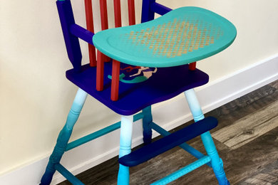 Refinished Repainted High Chair