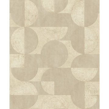 Barcelo Beige Circles Wallpaper Sample