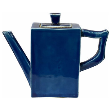Navy Blue Porcelain Rectangular Shape Teapot Shape Display Hws2360