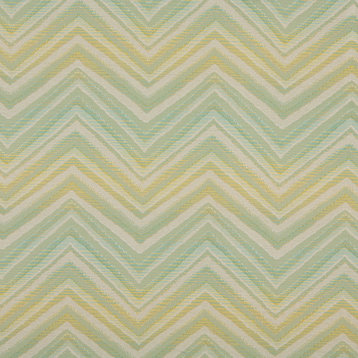 Lime Green Turquoise Beige Chevron Indoor Outdoor Upholstery Fabric By The Yard