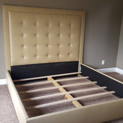 King size Grid stitch headboard and bed frame - Headboards