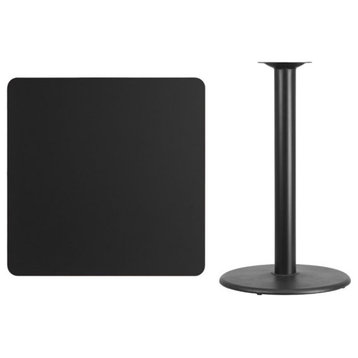 Catania Modern / Contemporary 36Sq Laminate Table-Rd Base In Black