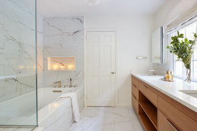 Inspiration for a contemporary bathroom remodel in New York