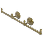 Allied Brass - Monte Carlo Collection 3 Arm Guest Towel Holder, Unlacquered Brass - This elegant wall mount towel holder adds style and convenience to any bathroom decor. The towel holder features three sections to keep a set of hand towels easily accessible around the bathroom. Ideally sized for hand towels and washcloths, the towel holder attaches securely to any wall and complements any bathroom decor ranging from modern to traditional, and all styles in between. Made from high quality solid brass materials and provided with a lifetime designer finish, this beautiful towel holder is extremely attractive yet highly functional. The guest towel holder comes with the 22.5 inch bar, two wall brackets with finials, two matching end finials, plus the hardware necessary to install the holder.