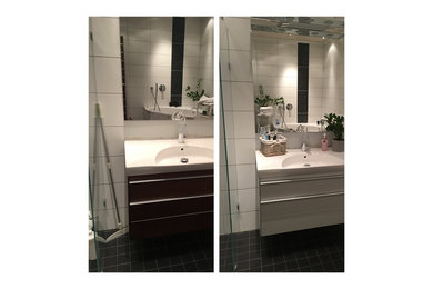 Inspiration for a medium sized modern shower room bathroom in Stockholm.