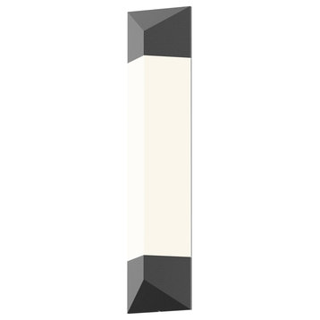 Triform 18" Sconce, White Acrylic Shade, Textured Gray, 24"