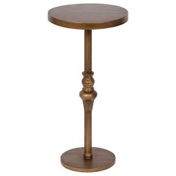 Stratton Pedestal Table, Gold, 13x13x26