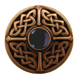 Inviting Home Inc. - Celtic Knob, Antique-Style Copper With Onyx - Cabinet And Drawer Knobs