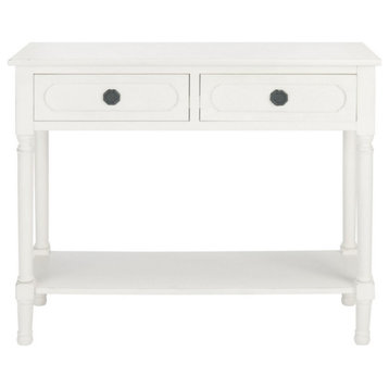 Larra 2 Drawer Console Table, Distressed White