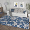 Garland Transitional Floral Navy Rectangle Area Rug, 4'x5'