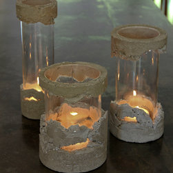 Concrete Hurricane with concrete lip - Tabletop Accessories