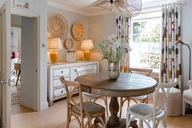 This is an example of a farmhouse dining room in Devon.