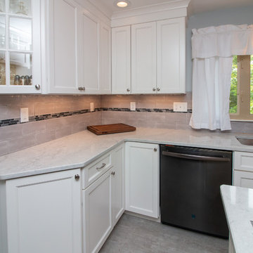 Transitional Chantilly Kitchen Remodel with Glacier Gray accent tile back splash