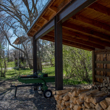 Steel-frame woodshed