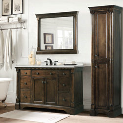 Abel 48 inch Single Sink Bathroom Vanity Antique Coffee Finish - Bathroom Vanities And Sink Consoles