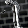 Kingston Brass 8" Centerset Kitchen Faucet With Sprayer, Polished Chrome