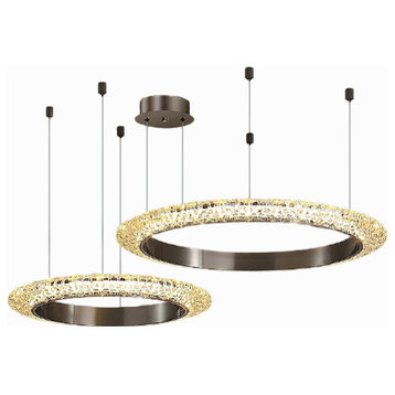 Gold/black ring led chandelier for living room, dining room, bedroom, 31.5*23.6"