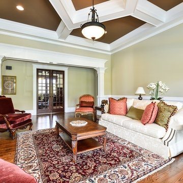 Transitional Custom Home Living Rooom - Marietta, GA