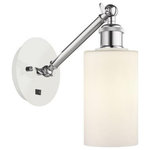 Innovations Lighting - Innovations Lighting 317-1W-WPC-G801 Clymer, 1 Light Wall In Art Nouveau - The Clymer 1 Light Sconce is part of the BallstonClymer 1 Light Wall  White/Polished ChromUL: Suitable for damp locations Energy Star Qualified: n/a ADA Certified: n/a  *Number of Lights: 1-*Wattage:100w Incandescent bulb(s) *Bulb Included:No *Bulb Type:Incandescent *Finish Type:White/Polished Chrome