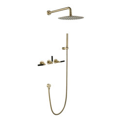 RBROHANT - Brush Gold Complete Shower System With Rough-In Valve - Showerheads And Body Sprays