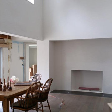 White Tadelakt Kitchen and Dining Room