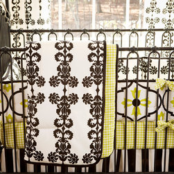 Logan Black and Lime Crib Comforter - Baby Bedding