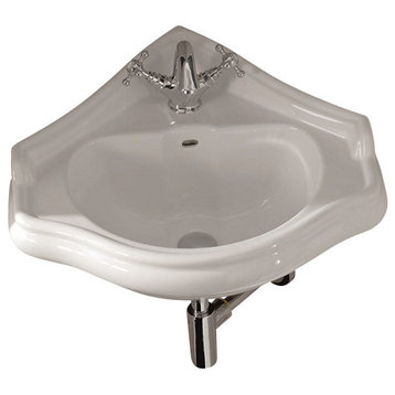 WS Bath Collections Retro Corner Sink with One Faucet Hole