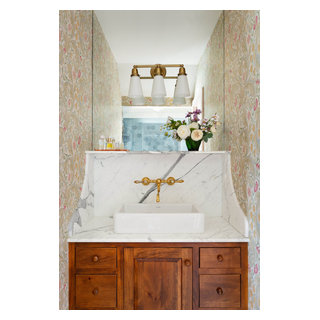 Bryce Dallas Howard's New York Home - Farmhouse - Powder Room - New