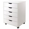 Winsome Halifax 5-Drawer Transitional Wood Storage Cabinet in White