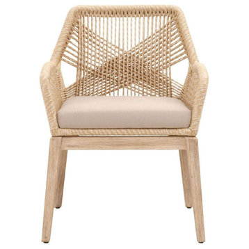 Essentials For Living Woven Loom Arm Chair, Sand Set of 2