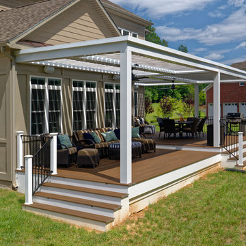 Expanded Outdoor Living with Large Deck and Equinox Adjustable Louvered Roof