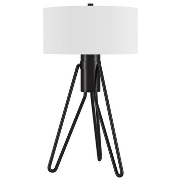 Floyd 25 Tall 2-Light Table Lamp with Fabric Shade in Blackened Bronze/White