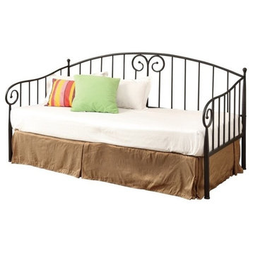 Coaster Grover Traditional Twin Metal Daybed with Scrolled Accents in Black
