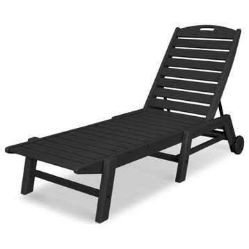 Nautical Chaise With Wheels, Black