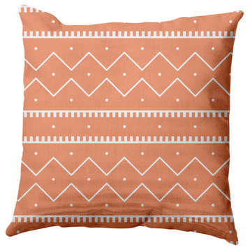 Mudcloth Decorative Throw Pillow, Coral, 18"x18"