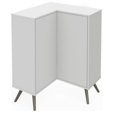 Bestar Krom Corner Storage Cabinet in White