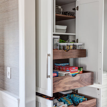 Wrought iron, white and walnut