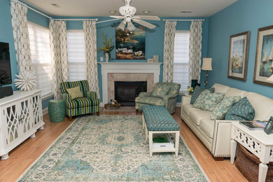 Beach style home design photo in Charlotte