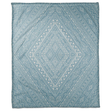Blue Tribal Pattern 50x60 Coral Fleece Blanket