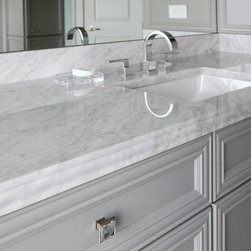 Bianco Carrara Master Bathroom - Vanity Tops And Side Splashes