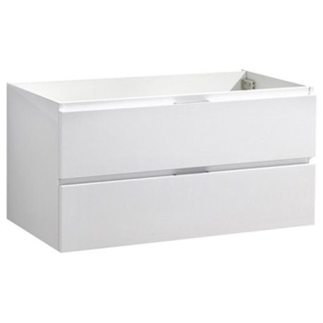 Fresca Valencia 40" Glossy White Wall Hung Modern Bathroom Cabinet