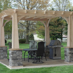 Wooden Pergola in Backyard - Pergolas