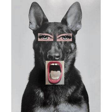 24x30 Doggie Big Mouth, Unframed Artwork