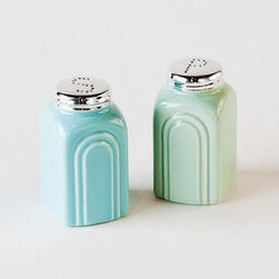 Retro Salt and Pepper Stoneware Shakers - Tabletop