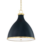 Hudson Valley Lighting - Painted No. 3 3-Light Large Pendant, Aged Brass/Darkest Blue Finish - Relaxed forms and fresh finishes take flight in Painted.No.3, an expansion of the popular Painted family. Available in three styles and finishes.