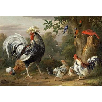 Poultry and Other Birds in The Garden of A Mansion Print